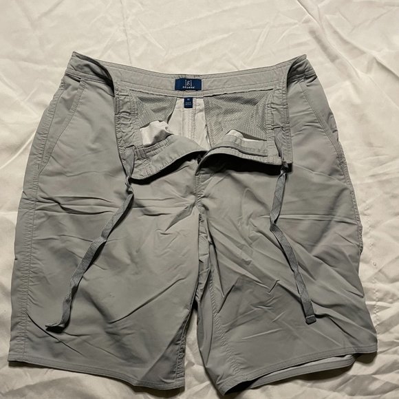 George Light Grey Above Knee Flat Front Stretch Shorts - Size 32 - Picture 3 of 7